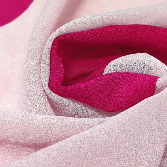 Hot Pink Casual Women's Geometric Print Lantern Sleeve Single-Breasted Shirt - Picture 5 of 7